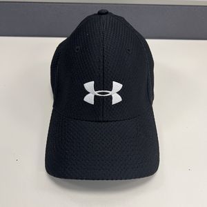 Under Armour Baseball Cap Hat Black Adult Men’s Large Fitted Logo